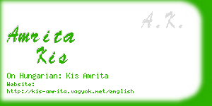 amrita kis business card
